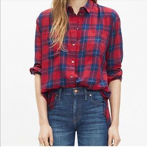 Madewell Edina Plaid Long Sleeve Shirt